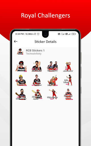 RCB Stickers & Animated Stickers for WhatsApp screenshot 3