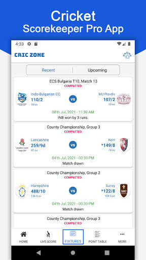 CrickZone: Cricket Live Scores, Live Cricket App screenshot 5