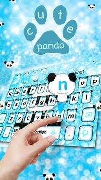 Cute Furry Panda Keyboard Theme screenshot 1