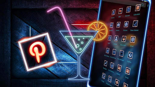 Neon Lemon Glass Launcher Them screenshot 3