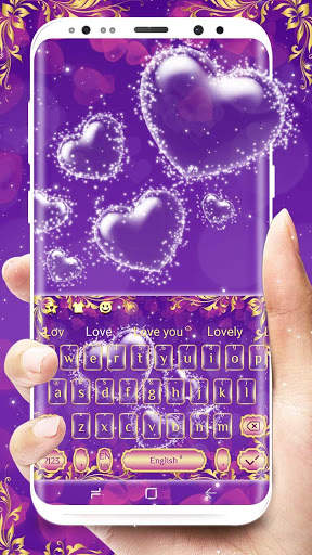 Purple Love Bubble Keyboard screenshot 1
