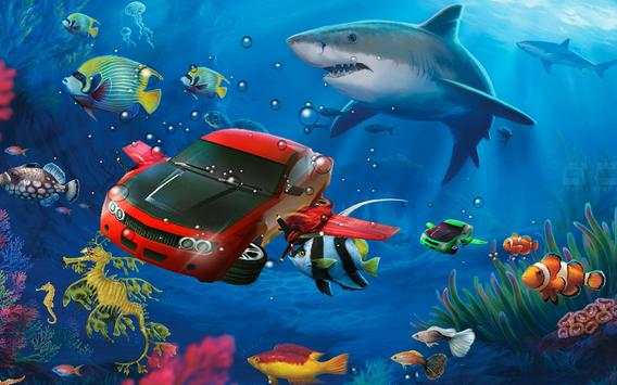 Underwater Shark Car Survival Simulaor 3D screenshot 1