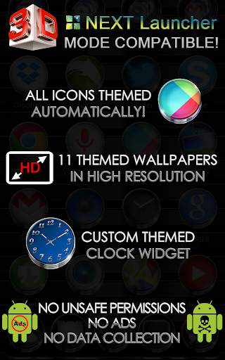 Next Launcher Theme Azure 3D screenshot 9