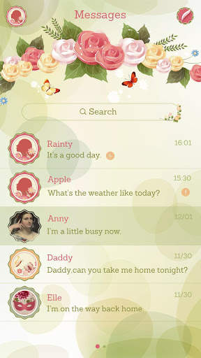 GO SMS PRO ROSE STYLE THEME screenshot 2