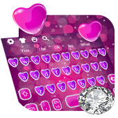 Purple Diamond Heart Balloon Keyboard icon