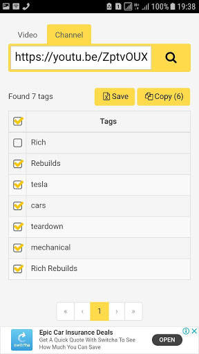 Get Tags of Video or Channel by the Link screenshot 5