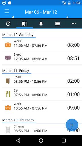 aTimeLogger - Time Tracker 2 تصوير الشاشة