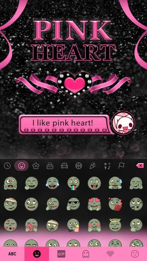 Pink Heart Kika Keyboard Theme screenshot 3