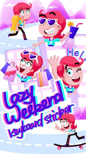 Lazy Weekend Keyboard Sticker स्क्रीनशॉट 1