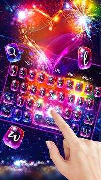 Multi Colour Neon Heart Keyboard Theme screenshot 1