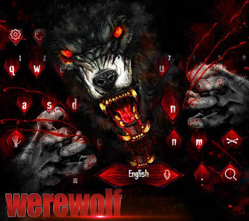 Bloody Wolf Warrior Keyboard Theme screenshot 1