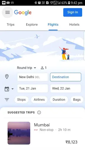 Flight Search - Google Flights Web Browser screenshot 1