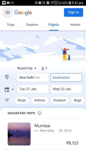Flight Search - Google Flights Web Browser screenshot 1