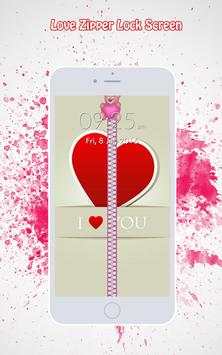 Love Zipper Lock Screen screenshot 1