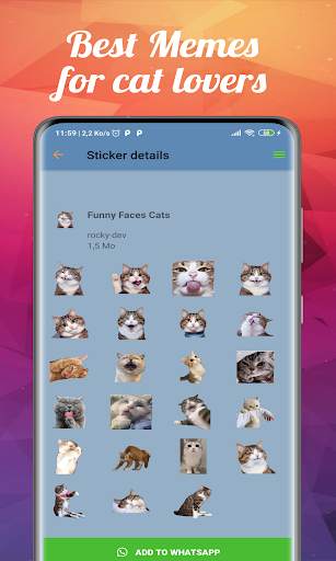 WAStickerApps Cat & Funny Cat stickers screenshot 3