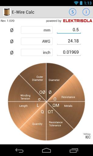 E-Wire Calc скриншот 1