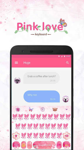 Pink Love Emoji Keyboard Theme screenshot 2