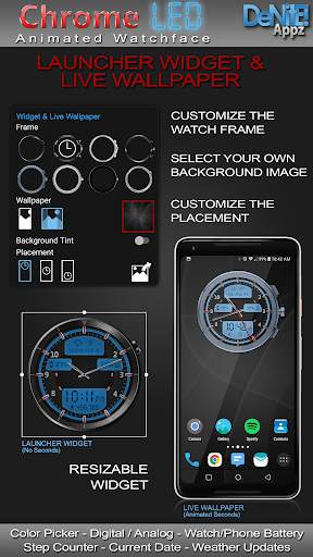 Chrome LED HD Watch Face Widget & Live Wallpaper screenshot 2