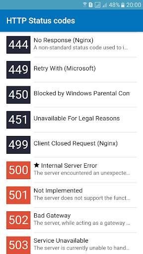 Http status codes screenshot 3