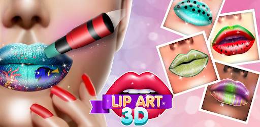 Lips Done 3D Satisfying Lipstick art Makeup Game 1 تصوير الشاشة