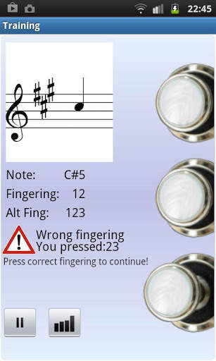 Trumpet Fingering Trainer Demo screenshot 1