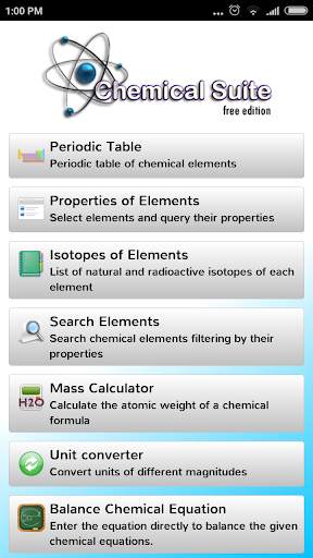 Chemical Suite Free screenshot 1