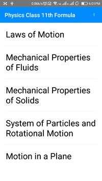 class 11th physics formulas screenshot 1