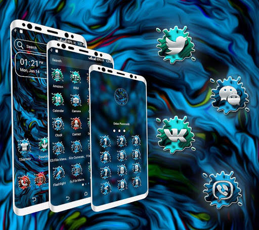 Oil Paint Launcher Theme 4 تصوير الشاشة