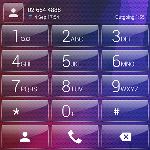 ikon Dialer theme Polygon Glass