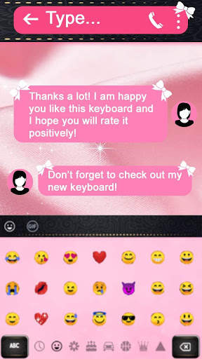 SMS Bowknot Cute Keyboard Theme 3 تصوير الشاشة