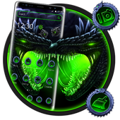 Neon Green Horror Dragon Theme icon