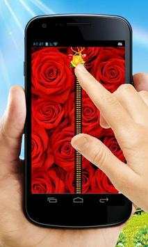 Rose Zipper Lock Screen screenshot 1