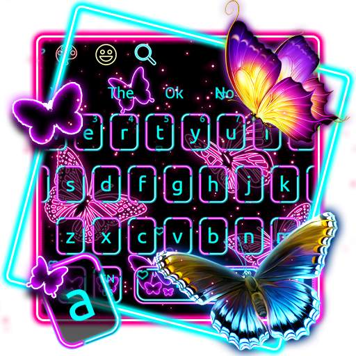 Neon Butterfly Keyboard 10001004