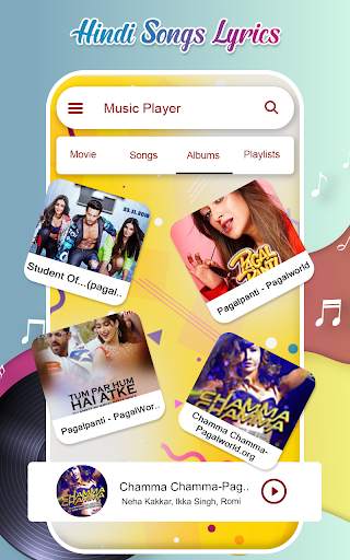 Music Player - Hindi Songs Lyrics 17 تصوير الشاشة