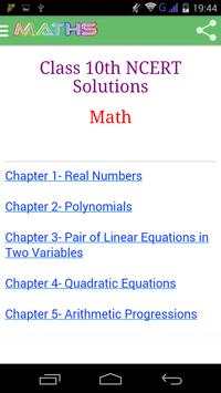 Class 10 Maths Solutions screenshot 1
