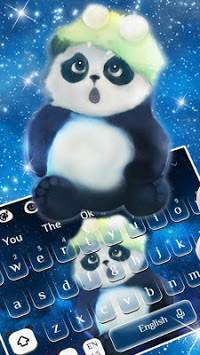 Dreamy Galaxy Panda Keyboard Theme screenshot 1