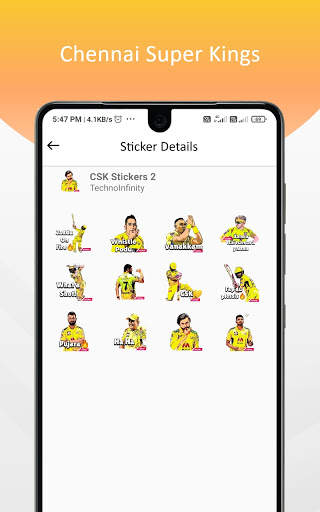 CSK Stickers & Animated Stickers for WhatsApp screenshot 4