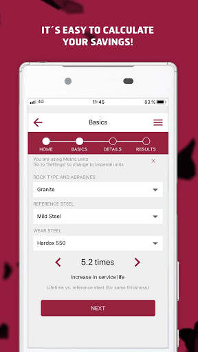 Hardox® WearCalc screenshot 2