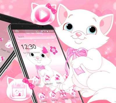 Cute Pink Cat Launcher Theme🐱 screenshot 3