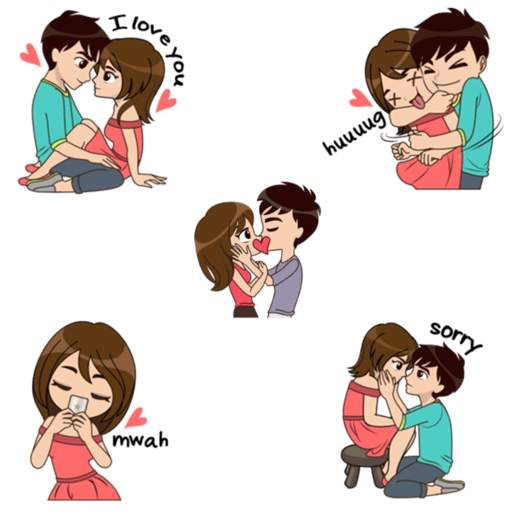 Funny Couple In Love stickers - WAStickerApps 1.0