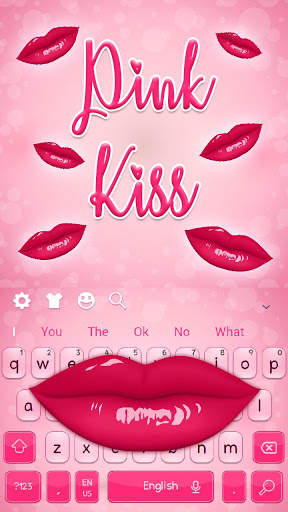 Beautiful Pink Kiss Lips Keyboard Theme screenshot 1