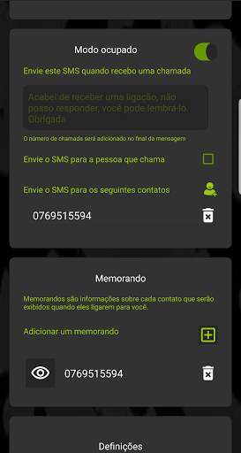 Transferência chamada inteligente (agenda-bateria) screenshot 3