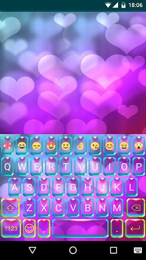 Rainbow Heart Theme - Emoji Keyboard Wallpaper screenshot 1