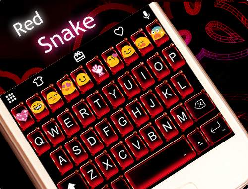 Red Snake Emoji Keyboard Theme screenshot 5