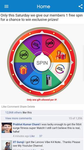Zoop Mobile - Spin And Win Mobile screenshot 1