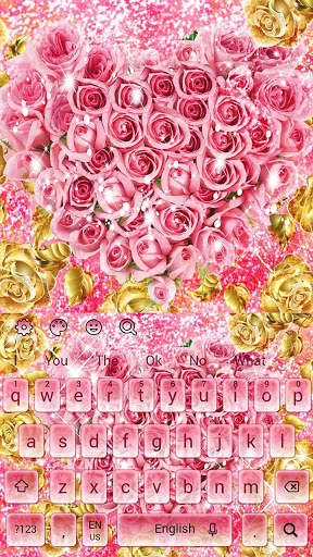 Glitter Flower Heart Keyboard screenshot 1