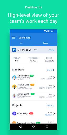 Hubstaff time clock app screenshot 1