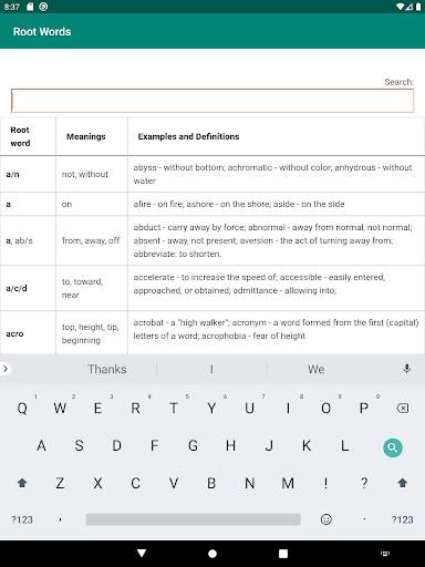English Root Words with Meanings and Examples screenshot 4