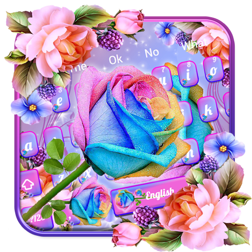 Colourful Rose Shiny Keyboard Theme icon