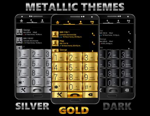 THEME SWIPE DIALER SILVER METAL screenshot 2